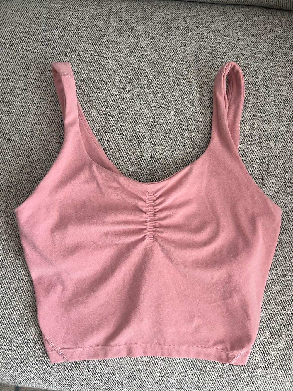 Lululemon align gathered front cropped tank top pink puff size 2